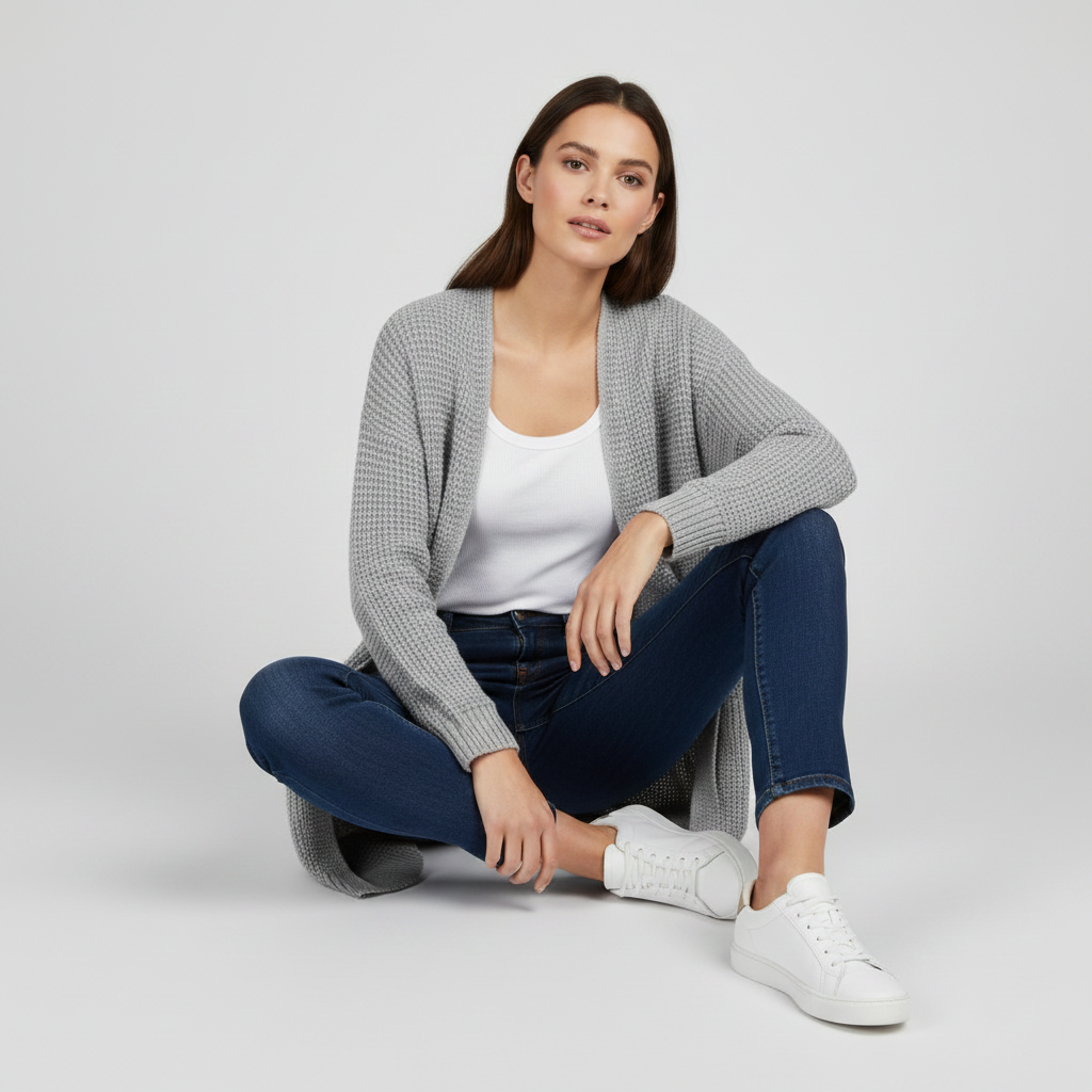Elegant White Cardigan | Women's Cardigan Sweater