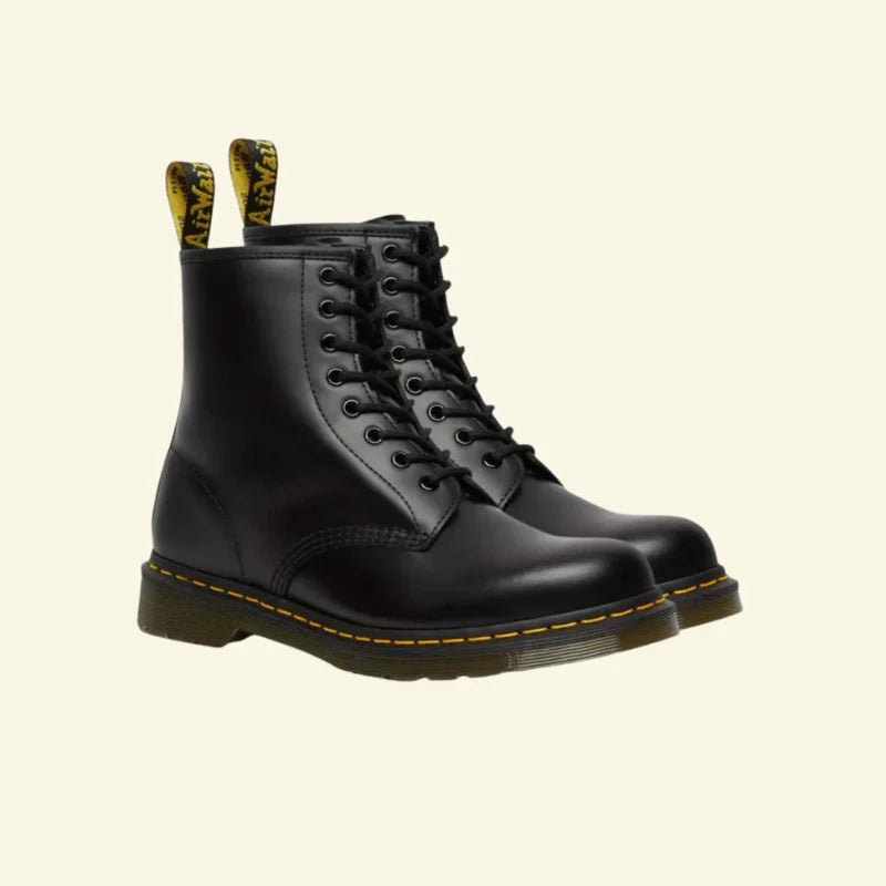 Women's Classic Lace-Up Mid Shaft Black Ankle Boots