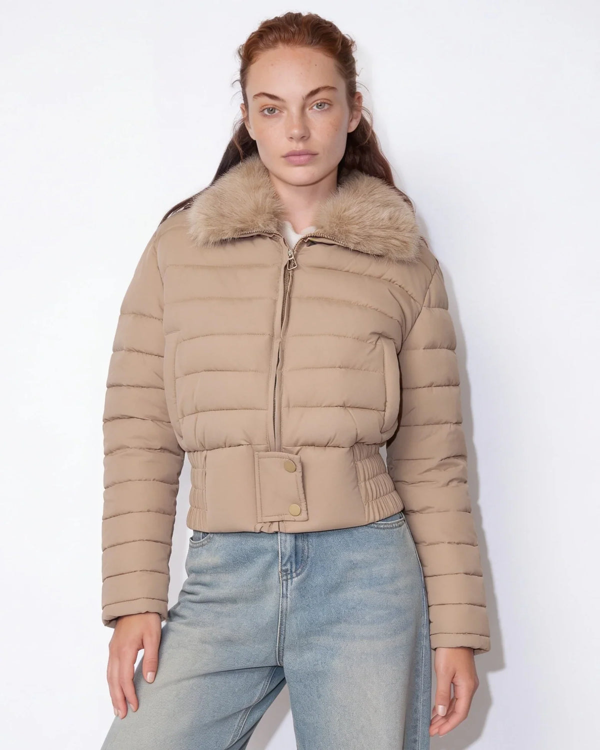 Kim | Women's Cozy Cropped Quilted Puffer Jacket