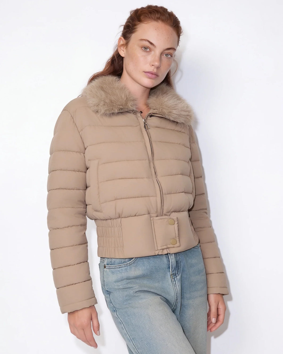 Kim | Women's Cozy Cropped Quilted Puffer Jacket