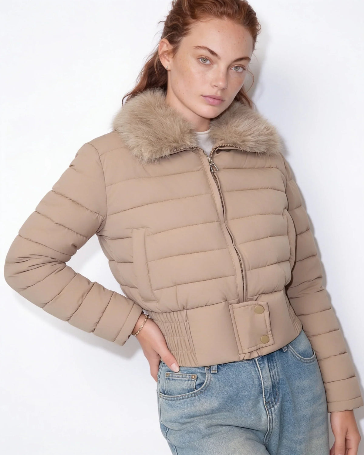 Kim | Women's Cozy Cropped Quilted Puffer Jacket