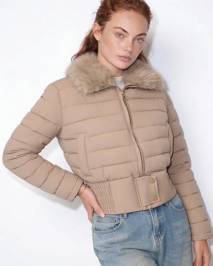 Kim | Women's Cozy Cropped Quilted Puffer Jacket