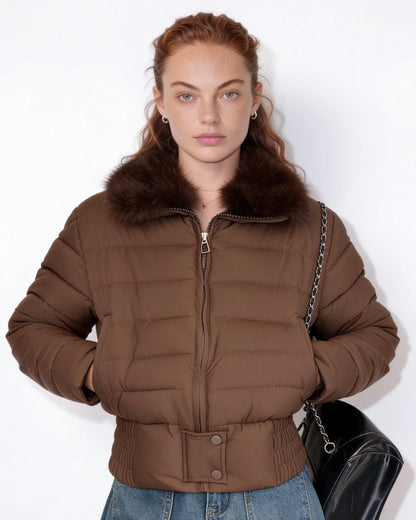 Kim | Women's Cozy Cropped Quilted Puffer Jacket