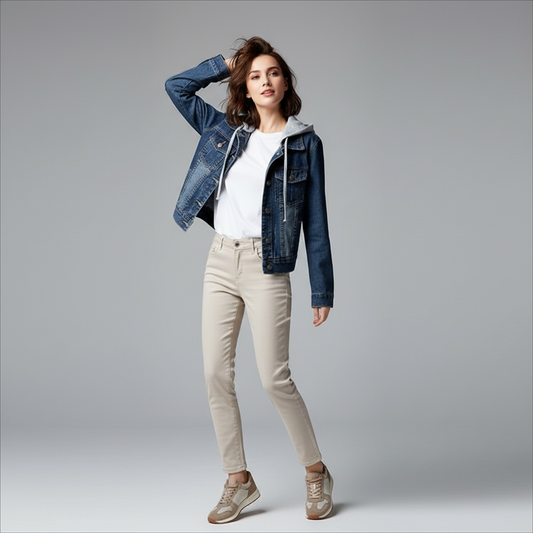 Denim Jacket with Removable Hood | Women's Jacket