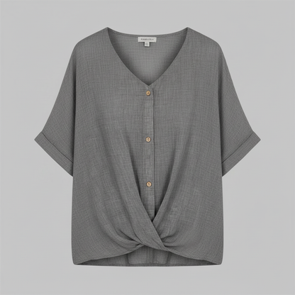 Elegant V-Neck Women's Blouse | Long Sleeve Fashion Top