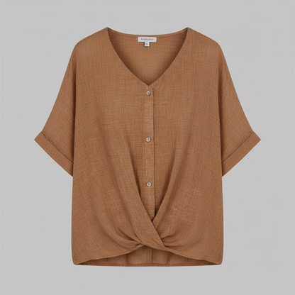 Elegant V-Neck Women's Blouse | Long Sleeve Fashion Top