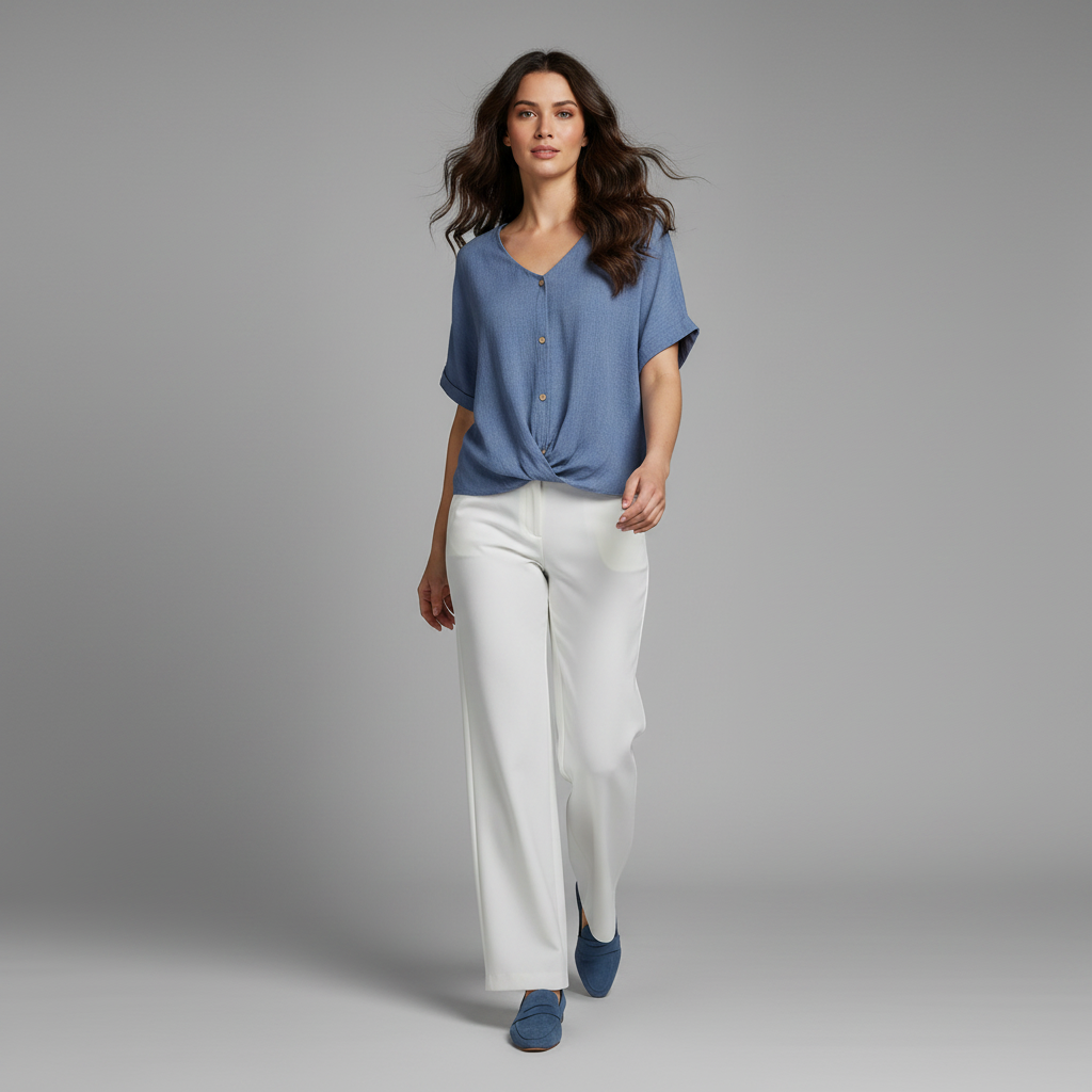 Elegant V-Neck Women's Blouse | Long Sleeve Fashion Top