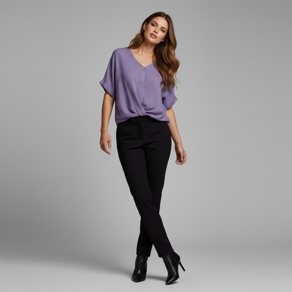 Elegant V-Neck Women's Blouse | Long Sleeve Fashion Top