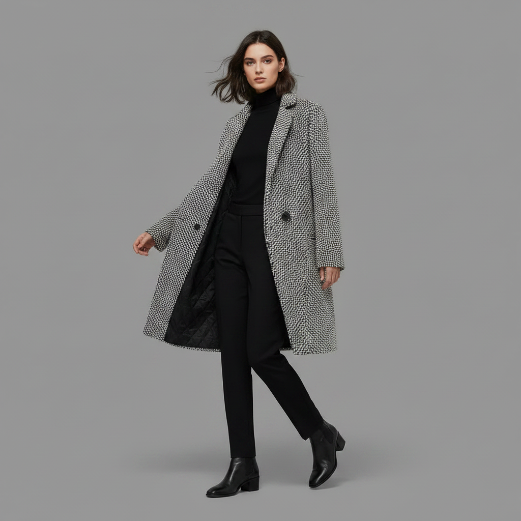 Elegant Wool Coat | Women's Long Winter Outerwear