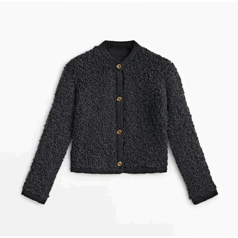 Elysia Long Vest Women | Soft Teddy Fabric, Button-Up Design