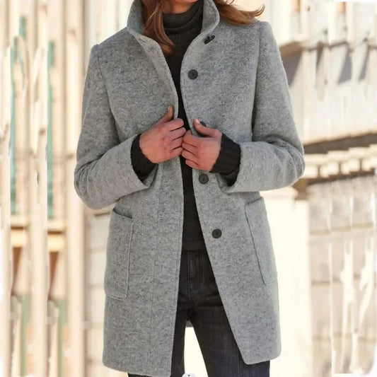 Women's Elegant Button-Up Winter Coat