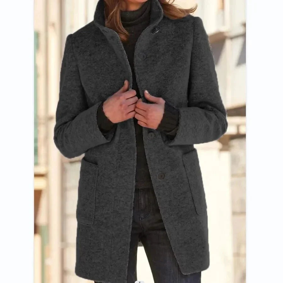 Women's Elegant Button-Up Winter Coat
