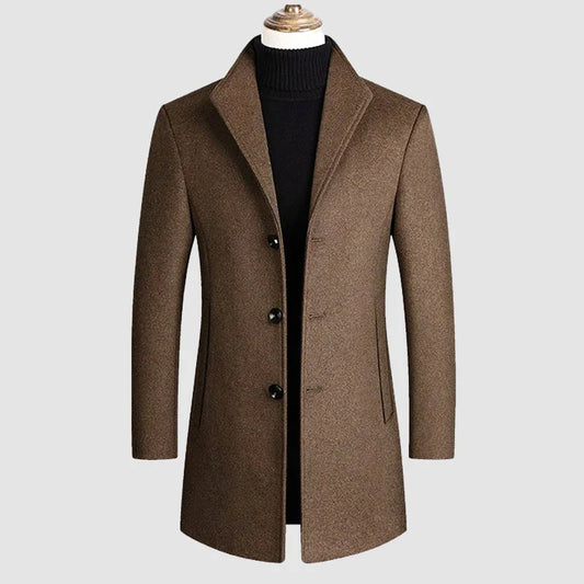 Men's Tailored Classic Three-Button Winter Coat