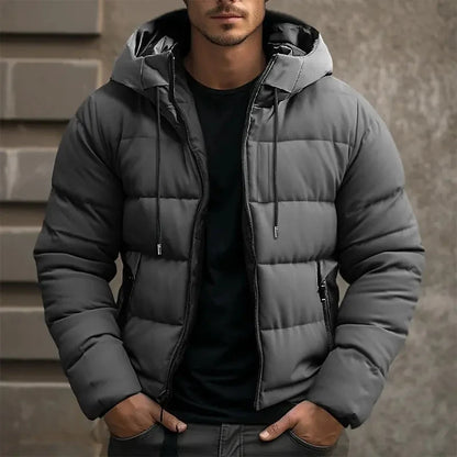 Men's Water-Resistant Hooded Quilted Winter Puffer Jacket