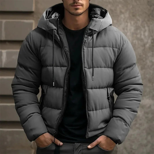Men's Water-Resistant Hooded Quilted Winter Puffer Jacket
