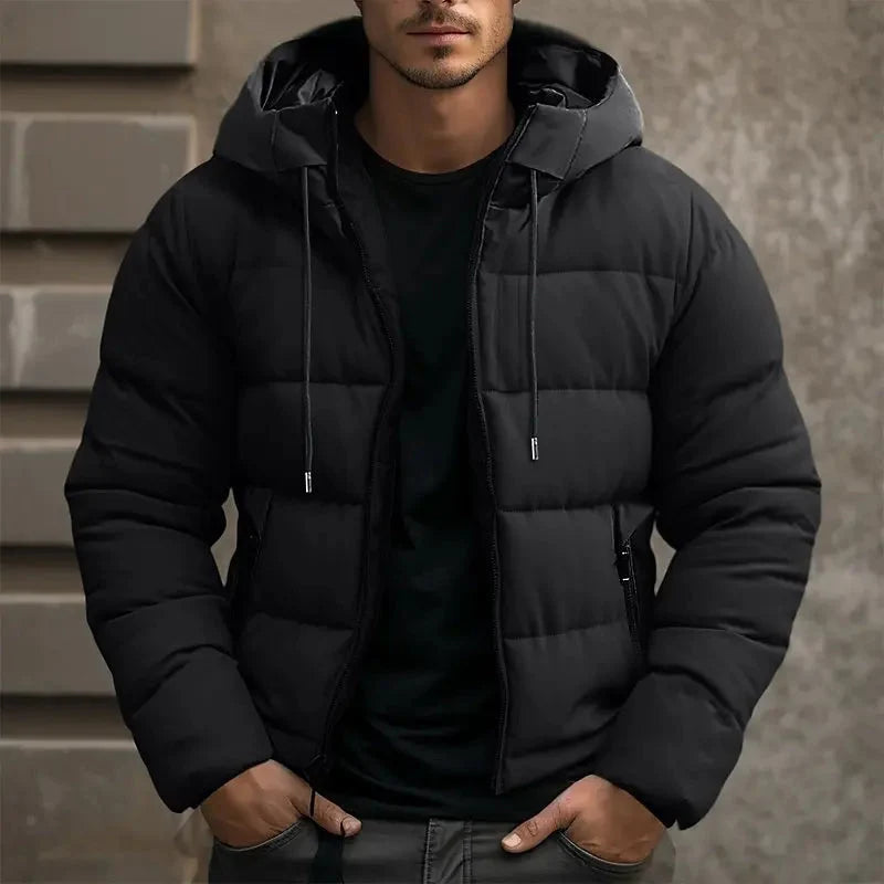 Men's Water-Resistant Hooded Quilted Winter Puffer Jacket