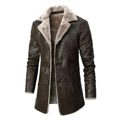 Men's Classic Notched Lapel Longline Winter Coat