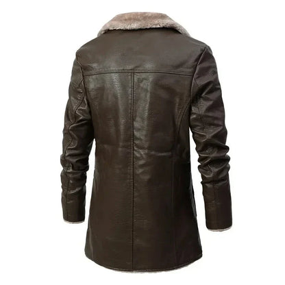 Men's Classic Notched Lapel Longline Winter Coat