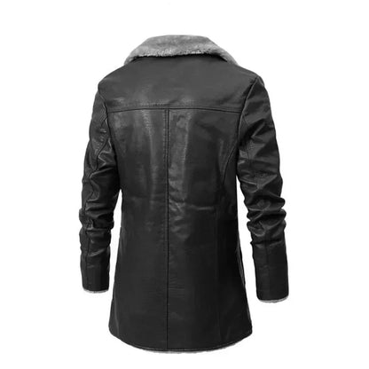 Men's Classic Notched Lapel Longline Winter Coat