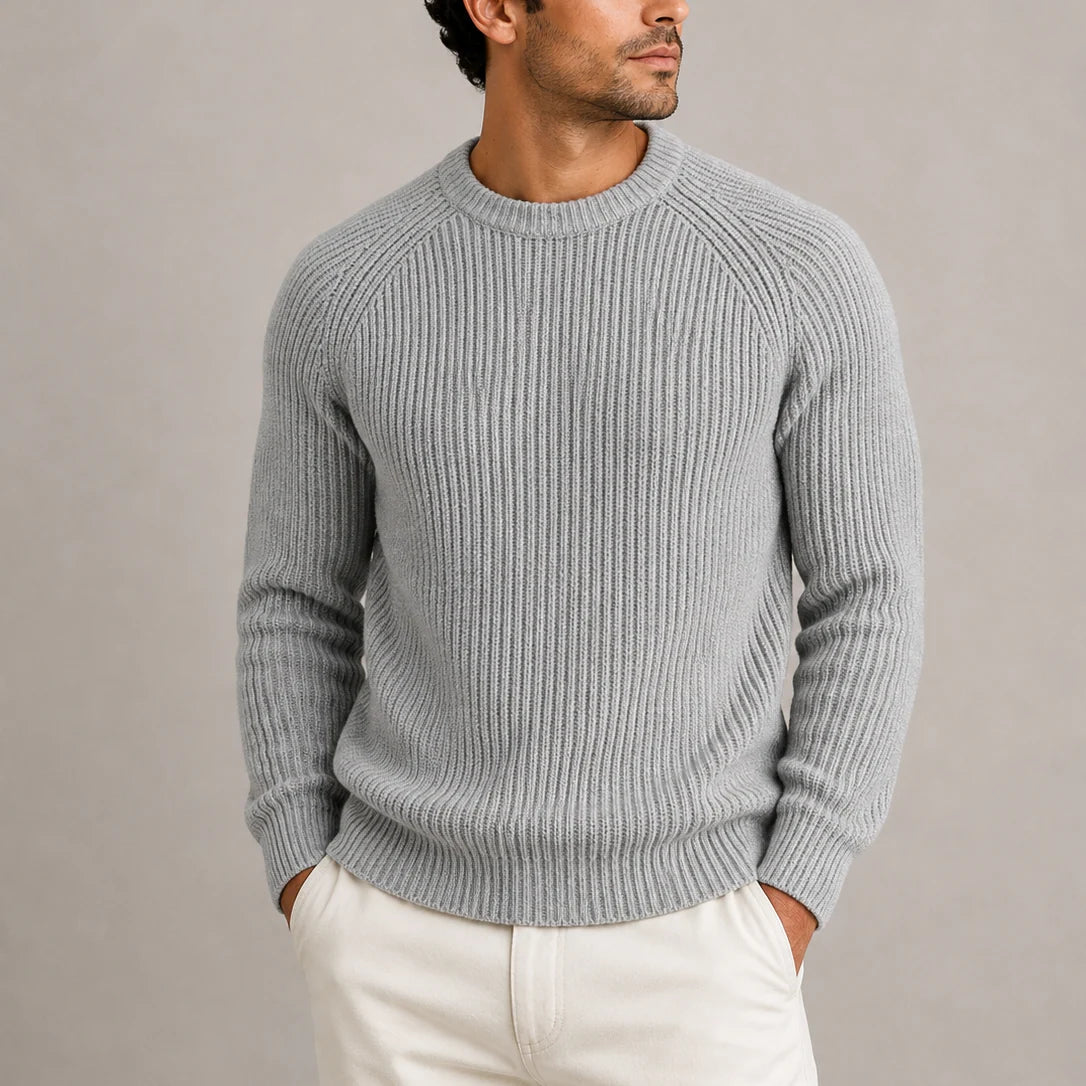 Men's Heavyweight Ribbed Crew Neck Sweater
