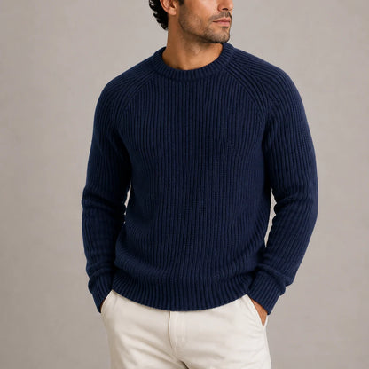 Men's Heavyweight Ribbed Crew Neck Sweater