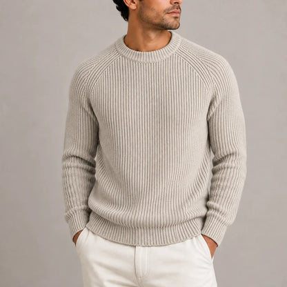 Men's Heavyweight Ribbed Crew Neck Sweater