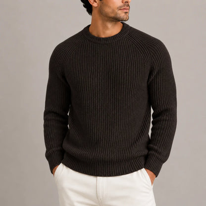 Men's Heavyweight Ribbed Crew Neck Sweater