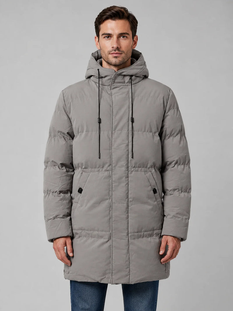 Men's Padded Hooded Longline Winter Parka