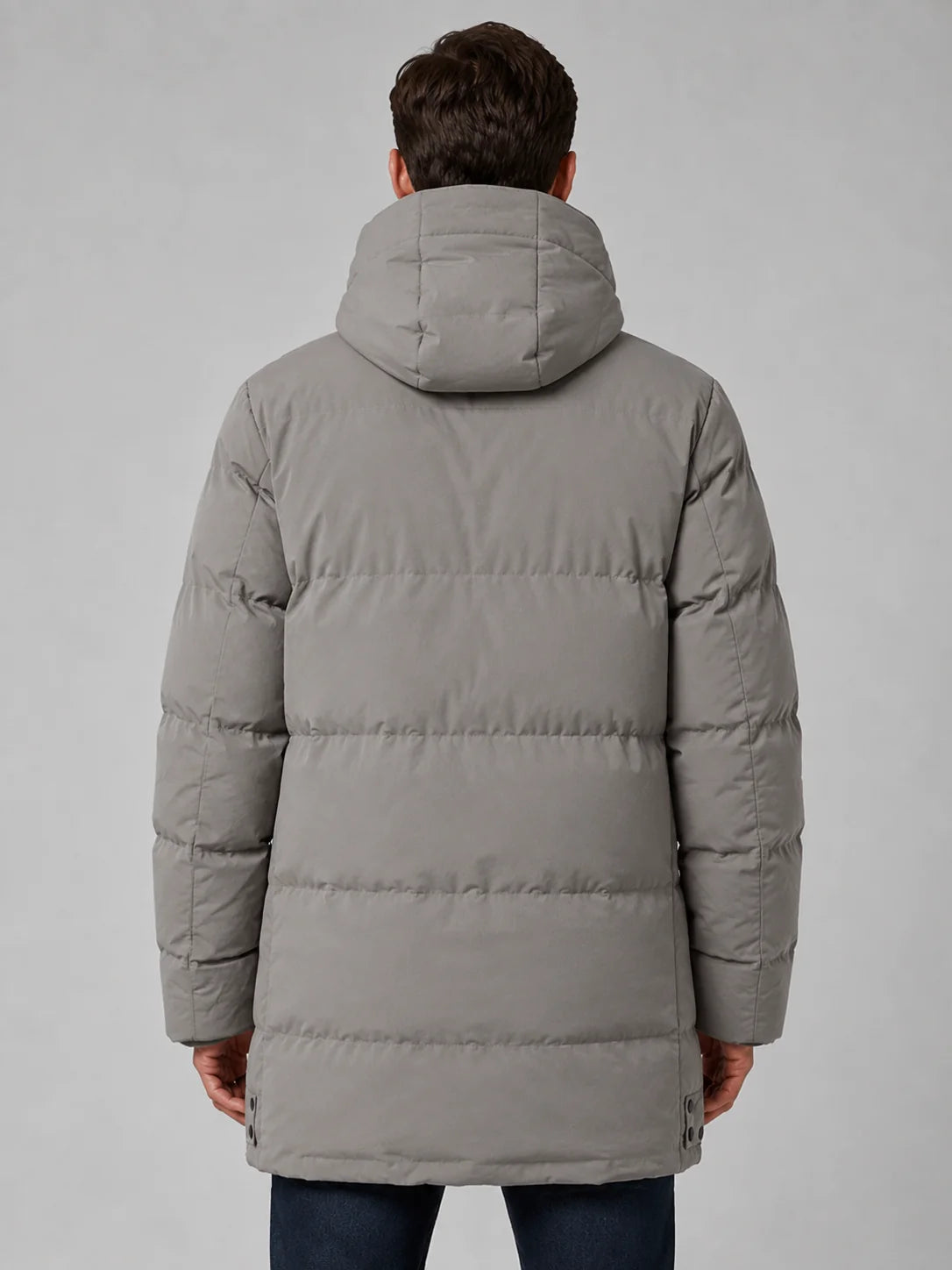 Men's Padded Hooded Longline Winter Parka