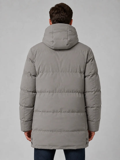 Men's Padded Hooded Longline Winter Parka