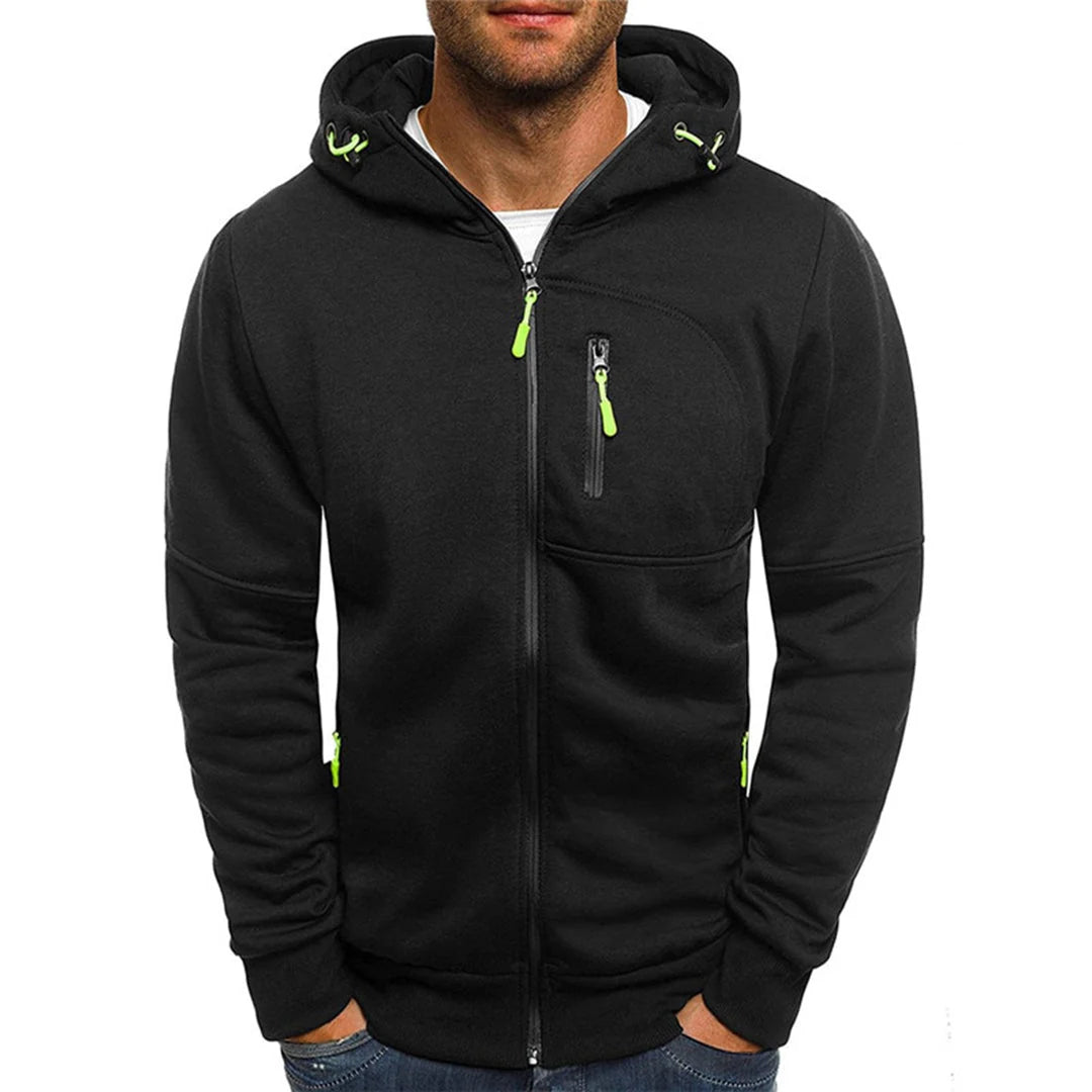 Men's Relaxed Fit Zip-Up Hooded Sweatshirt