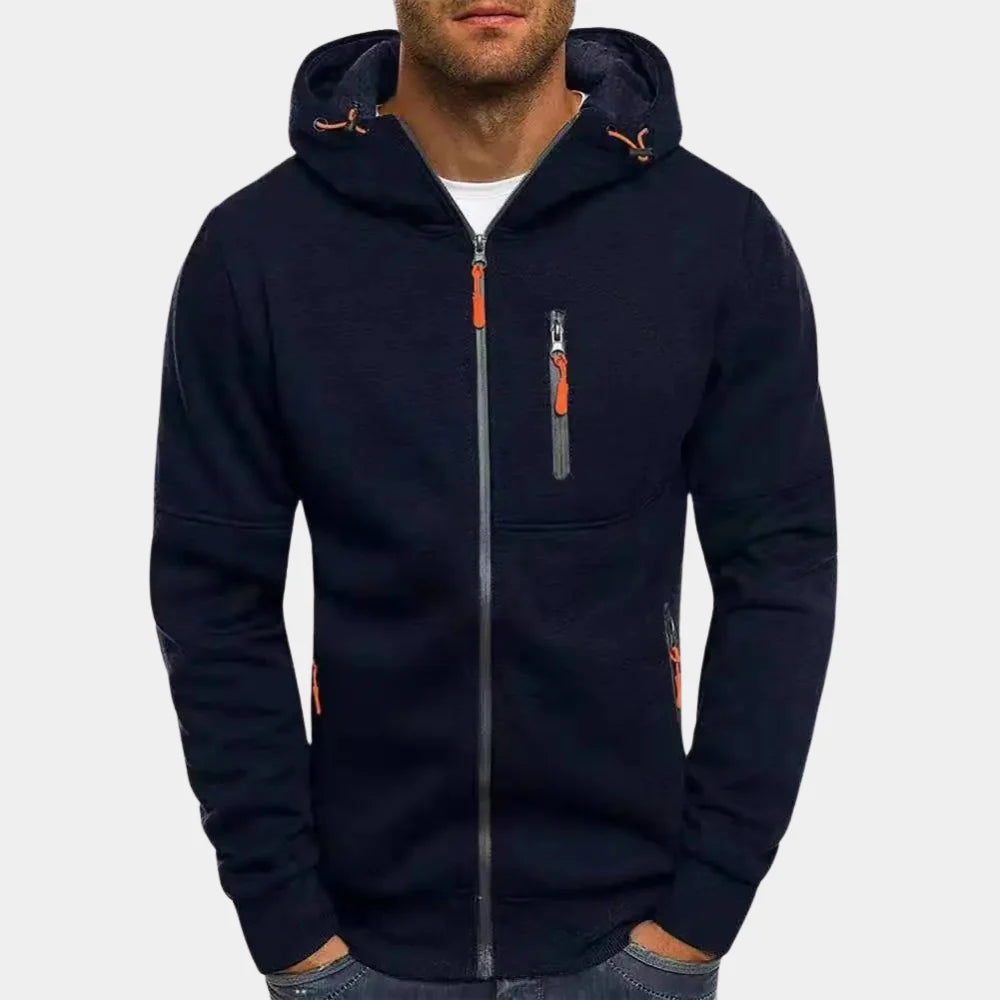 Men's Relaxed Fit Zip-Up Hooded Sweatshirt