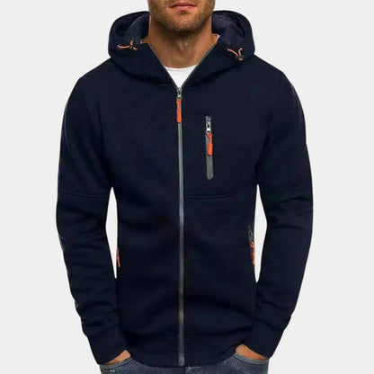 Men's Relaxed Fit Zip-Up Hooded Sweatshirt
