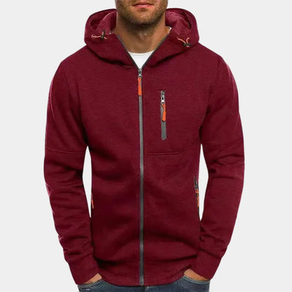 Men's Relaxed Fit Zip-Up Hooded Sweatshirt