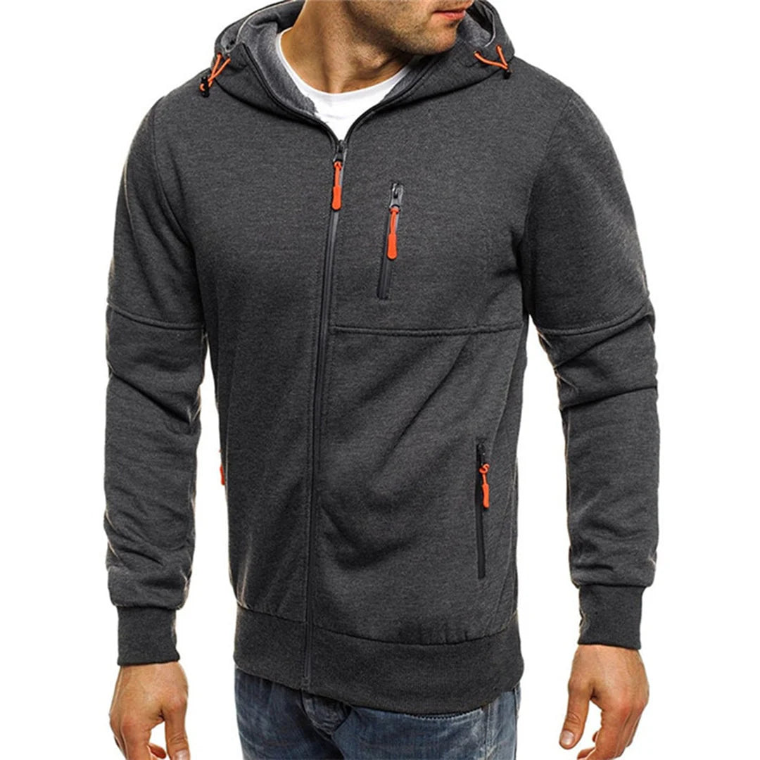 Men's Relaxed Fit Zip-Up Hooded Sweatshirt