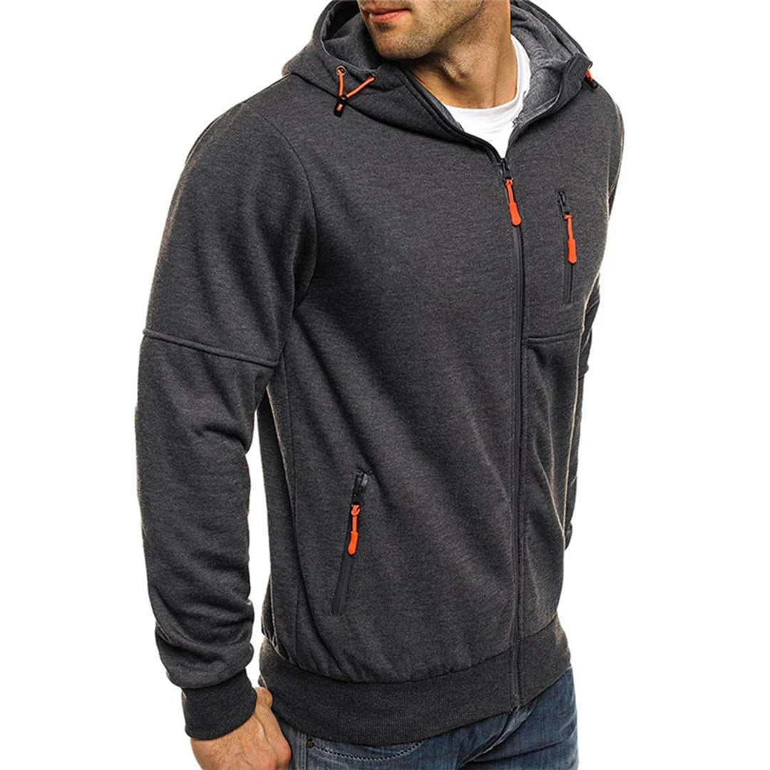 Men's Relaxed Fit Zip-Up Hooded Sweatshirt