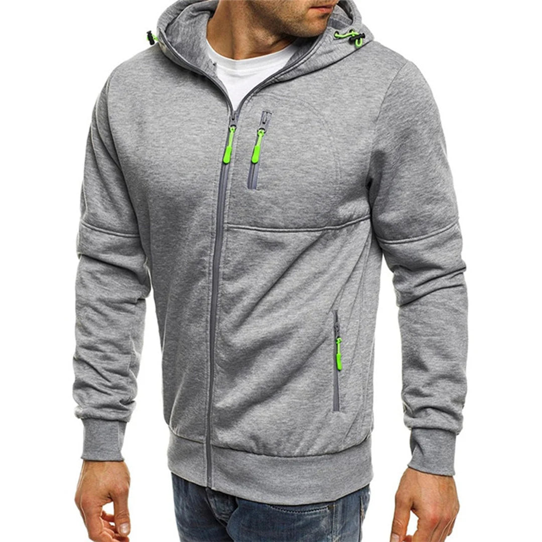 Men's Relaxed Fit Zip-Up Hooded Sweatshirt
