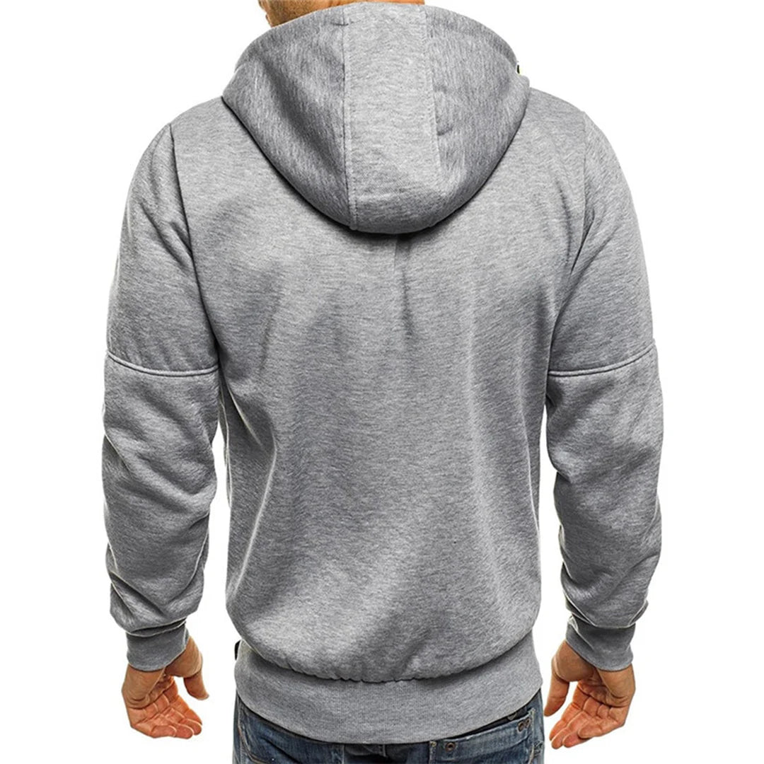 Men's Relaxed Fit Zip-Up Hooded Sweatshirt
