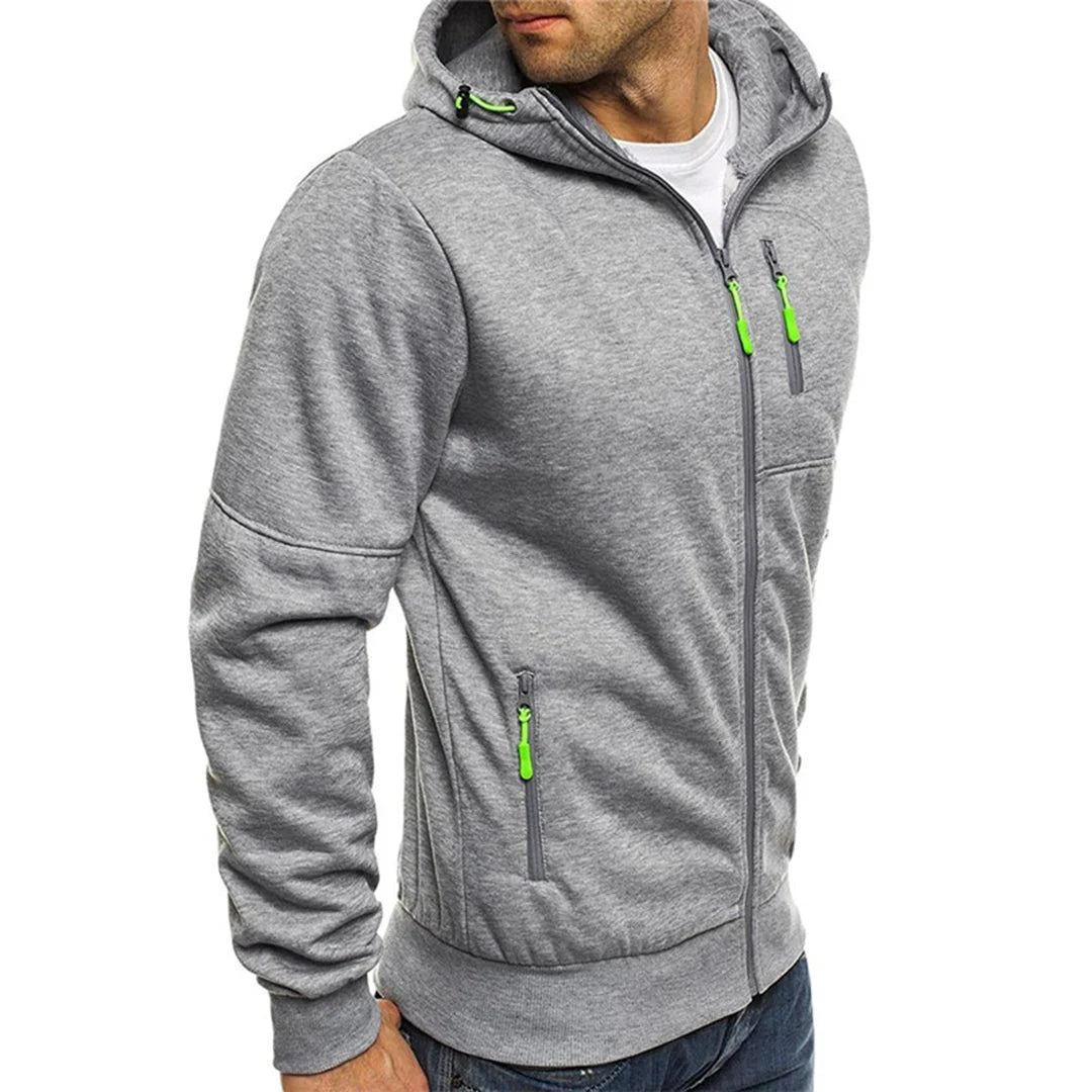 Men's Relaxed Fit Zip-Up Hooded Sweatshirt