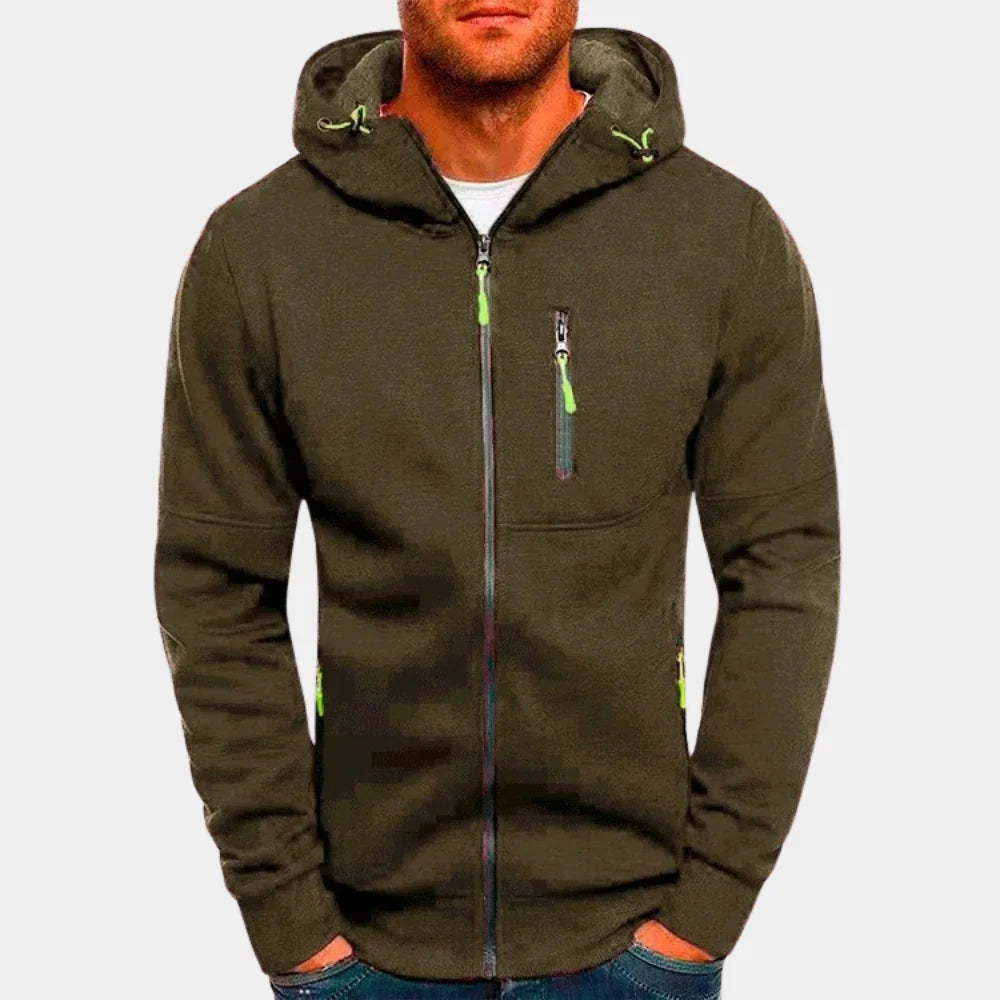 Men's Relaxed Fit Zip-Up Hooded Sweatshirt