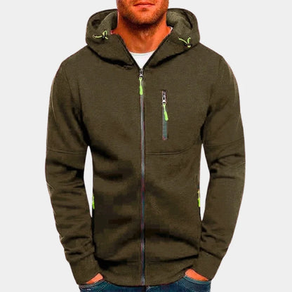 Men's Relaxed Fit Zip-Up Hooded Sweatshirt