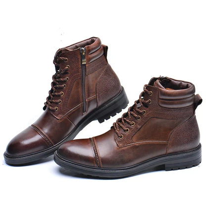 Men's Rugged Side Zipper Casual Boots