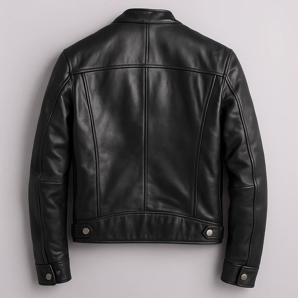 Men's Slim Fit Zip-Up Vintage Leather Jacket
