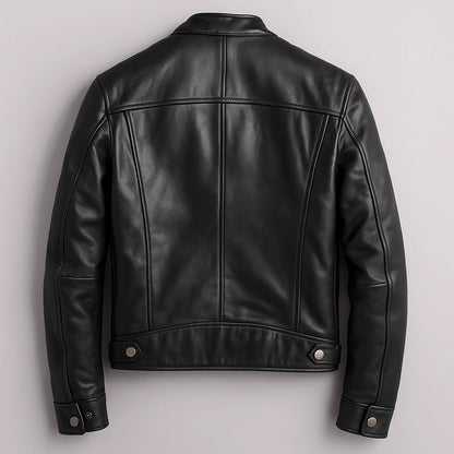 Men's Slim Fit Zip-Up Vintage Leather Jacket