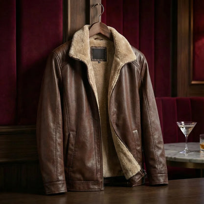 Men's Tailored Classic Lapel Leather Jacket