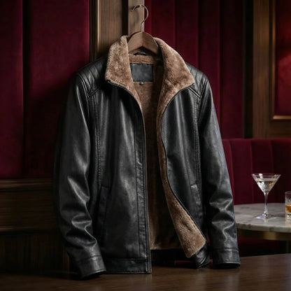 Men's Tailored Classic Lapel Leather Jacket