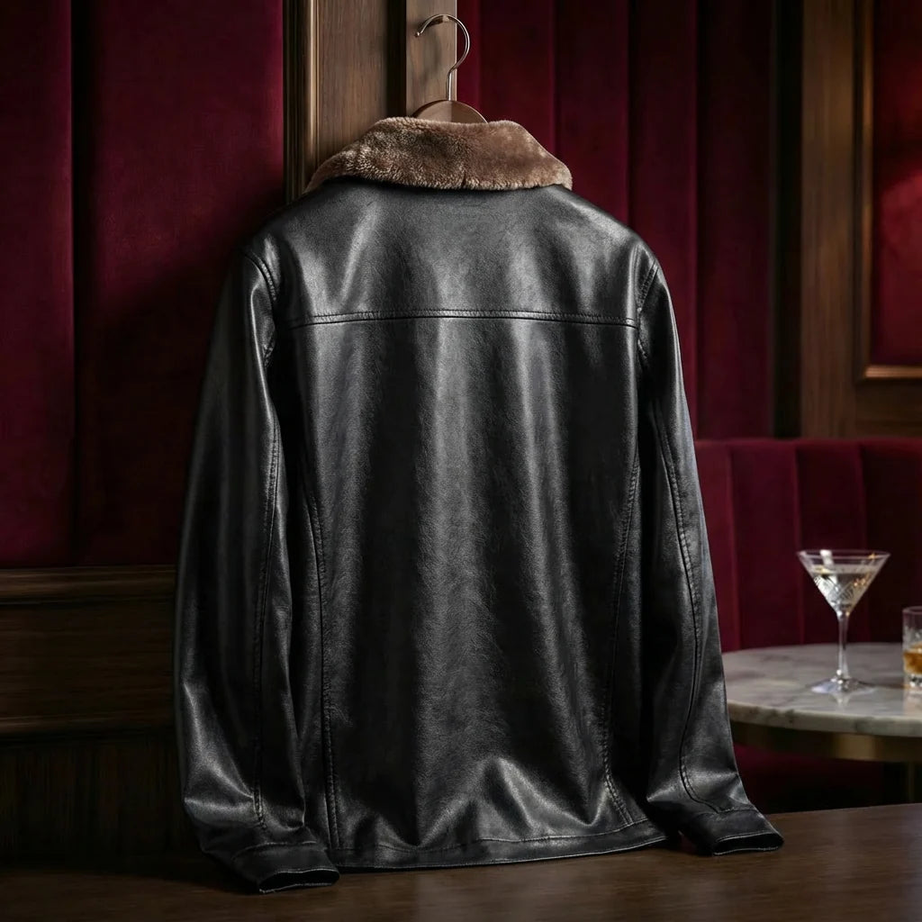 Men's Tailored Classic Lapel Leather Jacket
