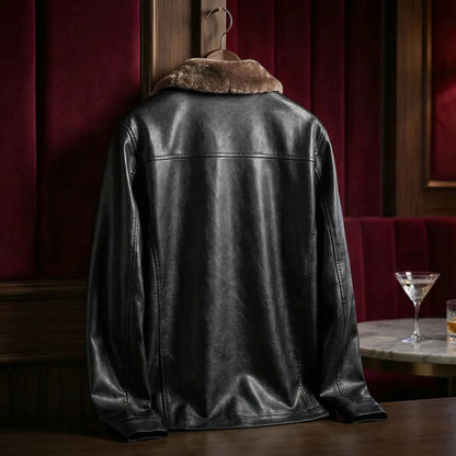 Men's Tailored Classic Lapel Leather Jacket
