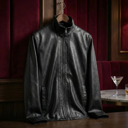 Men's Tailored Classic Lapel Leather Jacket