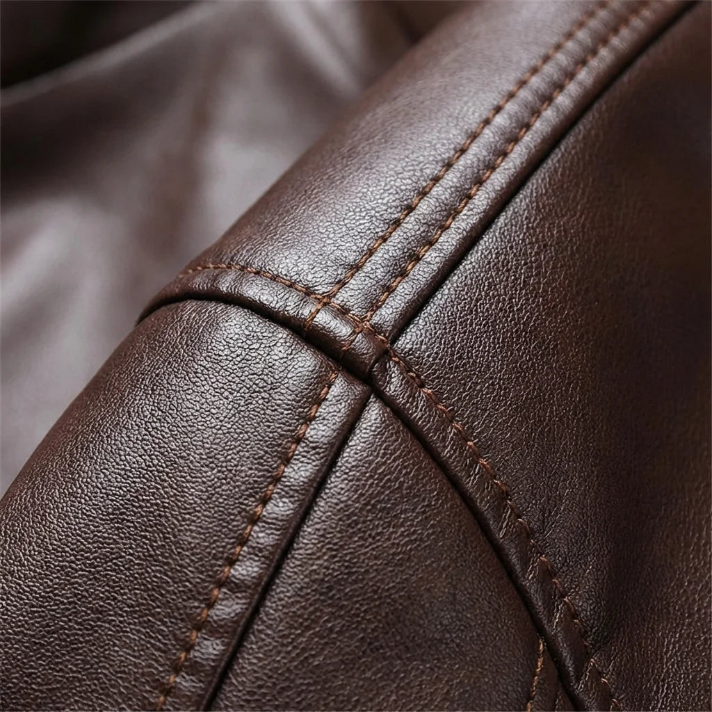 Men's Tailored Classic Lapel Leather Jacket
